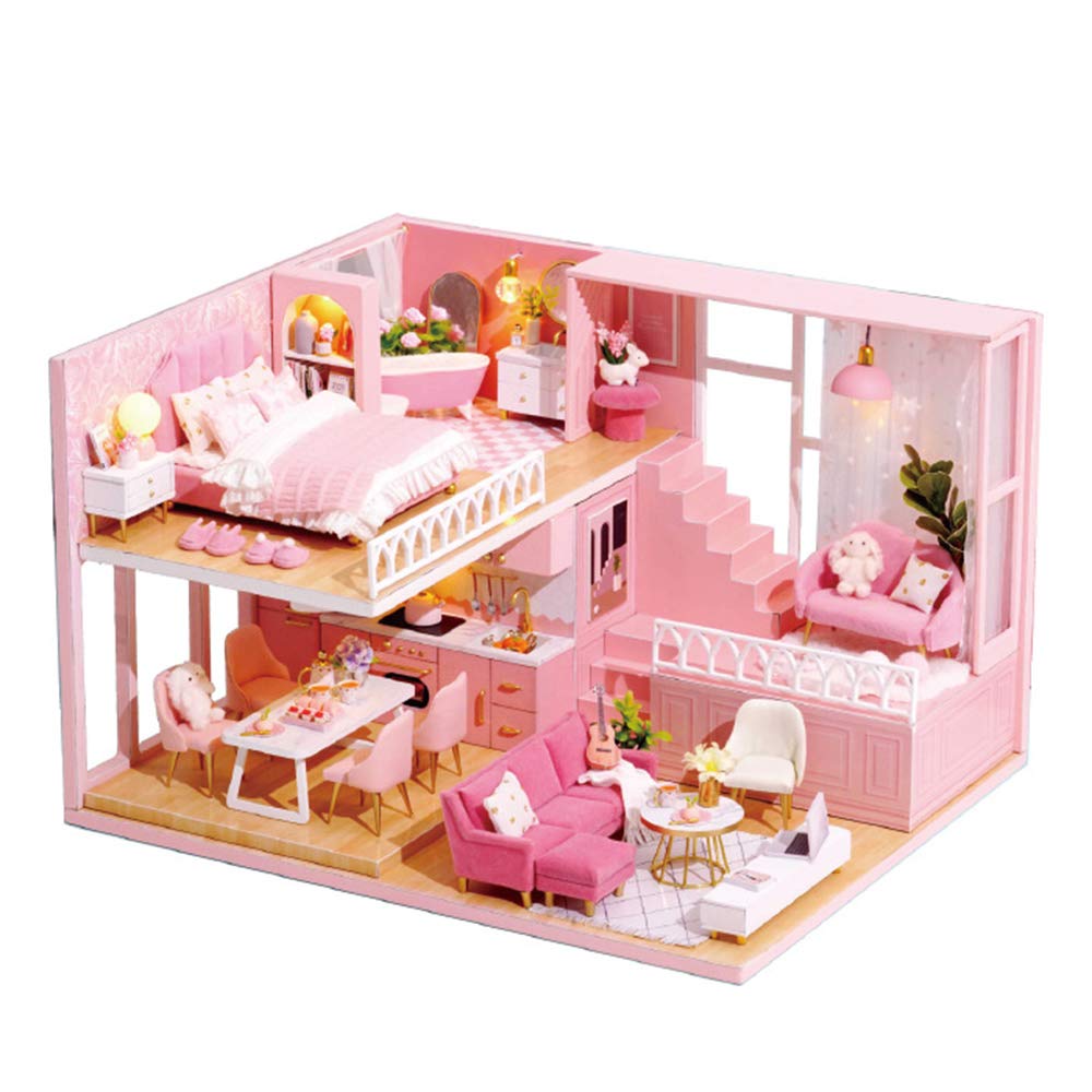DIY Miniature Dollhouse Kit with Furniture Plus Dust Proof & Music Movement