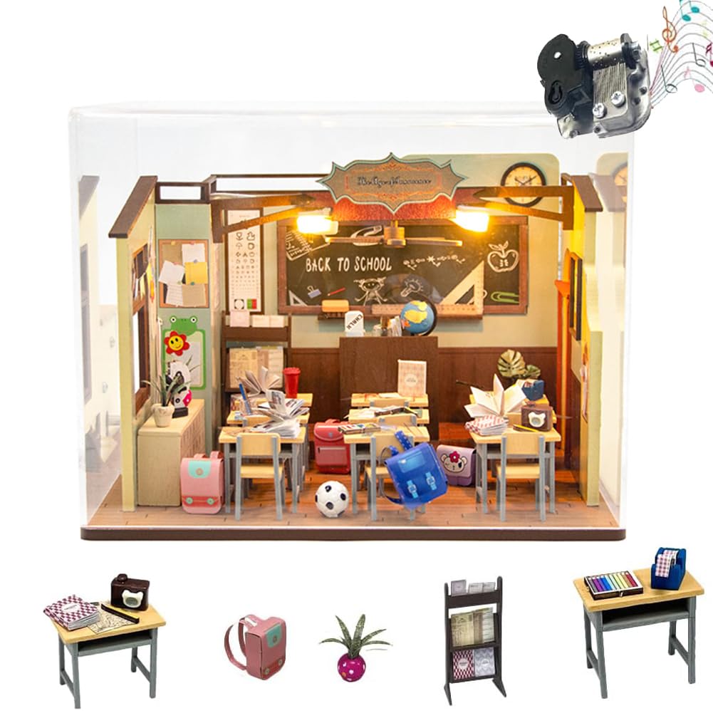 DIY Miniature House Kit with LED Light Japanese Style Sushi Shop Wooden Dollhouse Mini House kit Ideal Gifts for Birthday