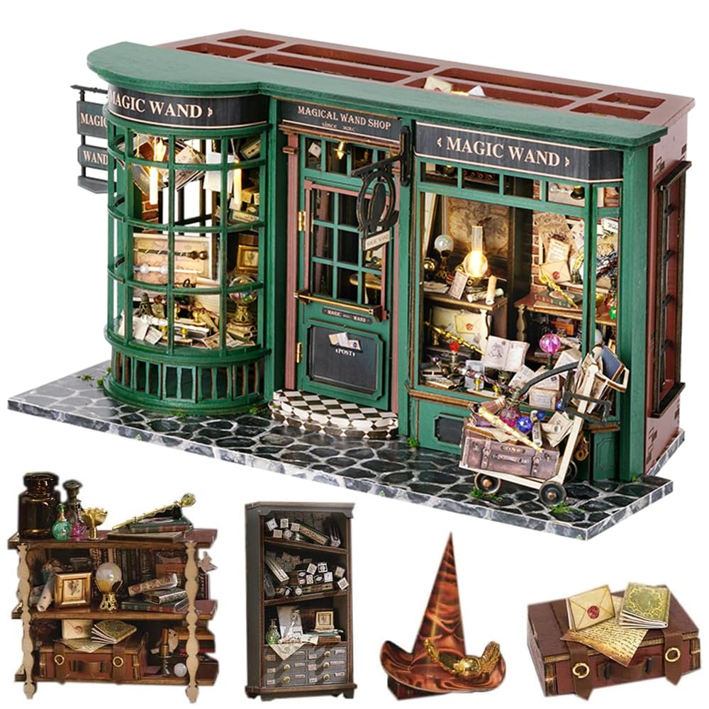 Lannso DIY Dollhouse Miniature Kit, Doll House Kit with Dust Proof Cover and Music Box, Mini Wooden Dollhouse Toys for Adult Gift(M2132)