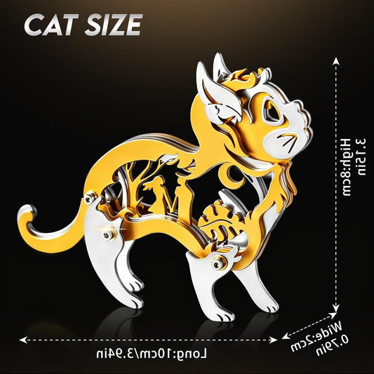 Orange Dream Cat Stainless Steel 3D Metal Puzzle Model Kit