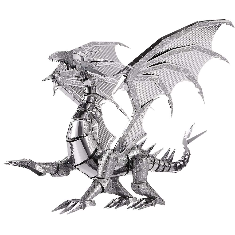 Piececool 3D Metal Model Kits-Black Dragon King, DIY 3D Puzzles for Adults Brain Teaser Puzzles for Teens, Great Birthday New Year Gifts, 107 Pcs