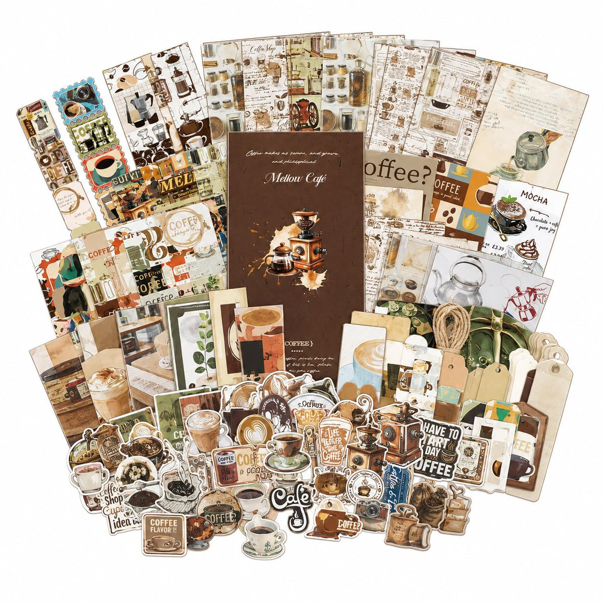 Diuhofart Aesthetic Scrapbooking Kit with A6 Notebook, Papers & Stickers