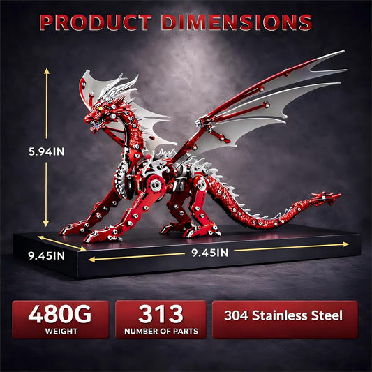 3D Metal Puzzles for Adults, Mechanical Dragon Model Kit