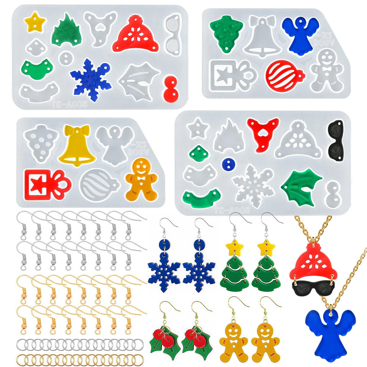 Resin Earring Molds, Set of 4 Style Silicone Earring Molds