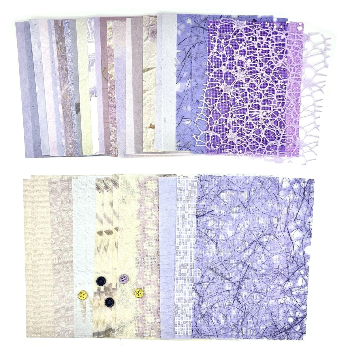 Textured Scrapbook Paper Mesh Fabric - Junk Journal Supplies Assorted Set 51 Sheets Mixed Scrapbooking Materials Boho Cardstock Aesthetic Decoupage Paper for Crafts Planner Collage Embellishments