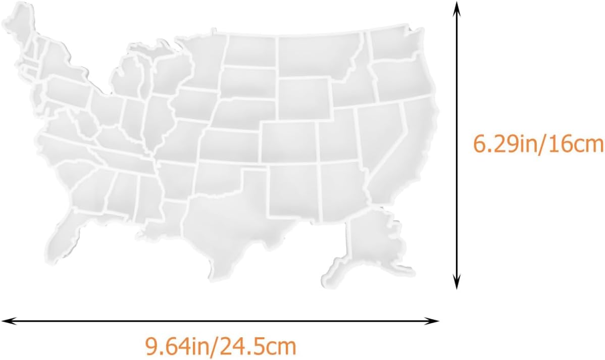 Abaodam United States Resin Mold, USA Map Silicone Casting Mold for DIY