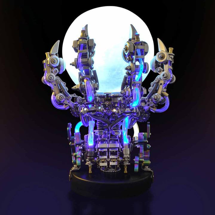 Metalkitor 3D Metal Puzzles for Adults, Giant Mantis Model Kit - Steampunk DIY Ornament - Assembly Jigsaw Crafts Brain Teaser - Perfect Room Decor and Gift Choice(1200+PCS, Purple)