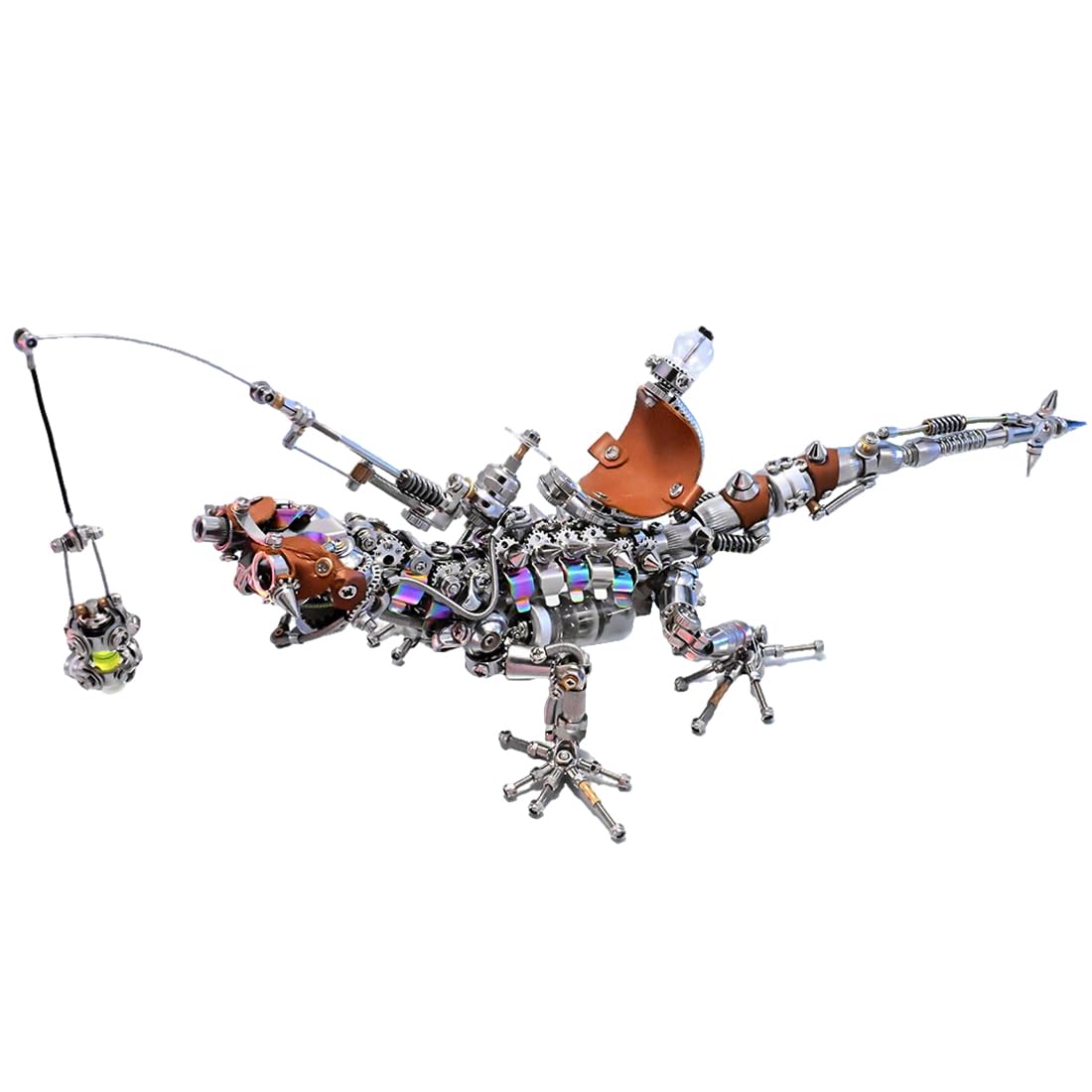 3D Metal Puzzle Piranha Plant Flower Model Kit, 400PCS DIY Assemble Steampunk Mechanical Piranha Plant Flower with LED Light, Creative Handcrafted Art Craft Desktop Display & Decoration for Adults