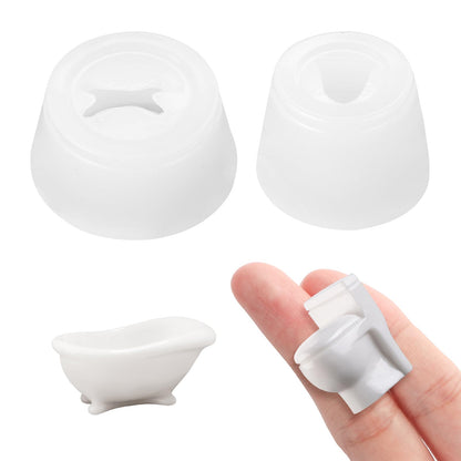 4Pcs Mini Plate and Mini Jar Resin Silicone Molds Set 3D Tiny Cute Plate Jar Epoxy Casting Molds DIY Micro Resin Dollhouse Kitchen Miniatures Landscape Decor