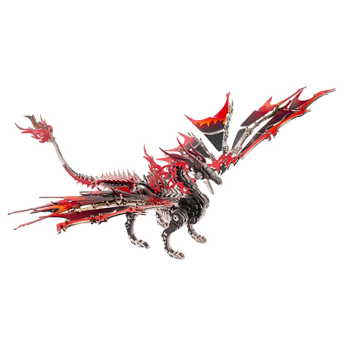 3D Metal Puzzle Piranha Plant Flower Model Kit, 400PCS DIY Assemble Steampunk Mechanical Piranha Plant Flower with LED Light, Creative Handcrafted Art Craft Desktop Display & Decoration for Adults