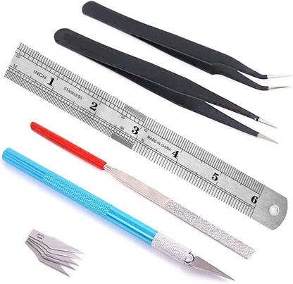 Spilay 16 Pcs Hobby Building Model DIY Tool Kit for Dollhouse Miniature