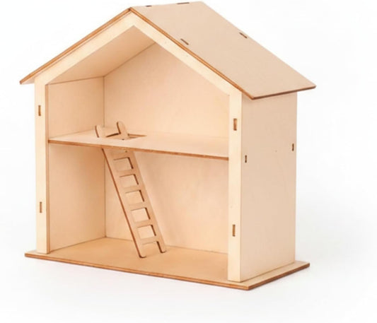 Menolana Children Assembly House DIY Miniature Buildable Wooden Model Paintable Cabin Toy Assembly Dollhouse Project Suitable for Desk Placement Imaginative Role-Play
