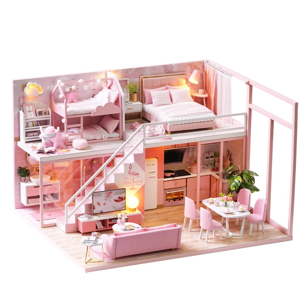 DIY Miniature Dollhouse Kit with Furniture Plus Dust Proof & Music Movement