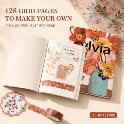 Diuhofart Aesthetic Scrapbooking Kit with A6 Notebook, Papers & Stickers