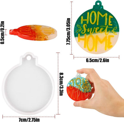 12pcs Christmas Resin Molds Silicone for Tree Decoration DIY Craft