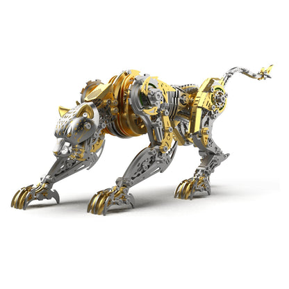 3D Metal Puzzle for Adults, 506Pcs Mechanical Leopard Model Kit (BlackGold)