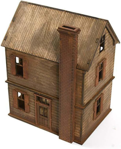 Wooden Model 2 Tier House DIY Crafts Landscape Building Materials DIY Assembly for Scene Layout Architecture Model Micro Landscape