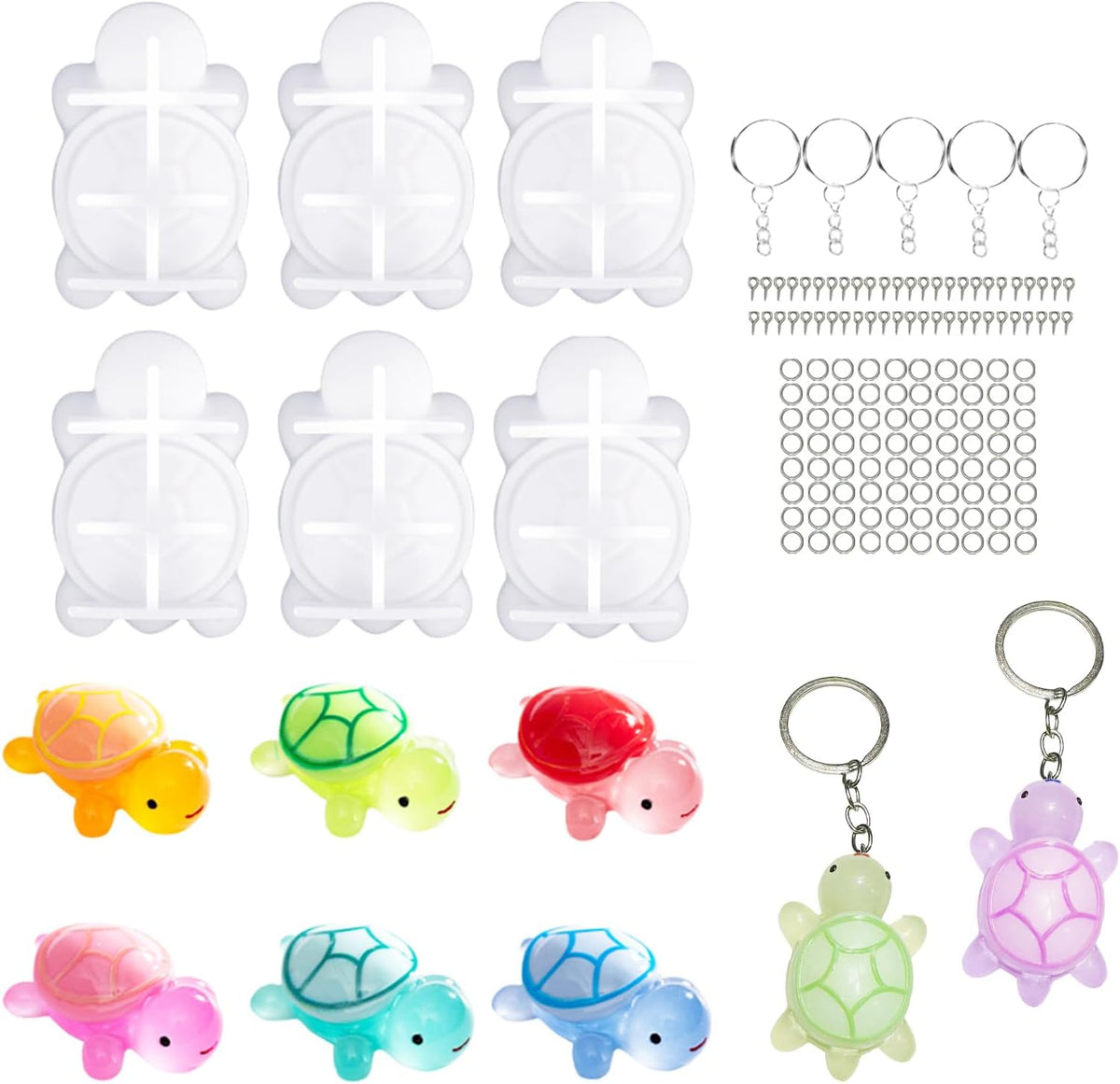 YRIHJIXQ 6Pcs Turtle Cute Animal Epoxy Resin Molds Silicone
