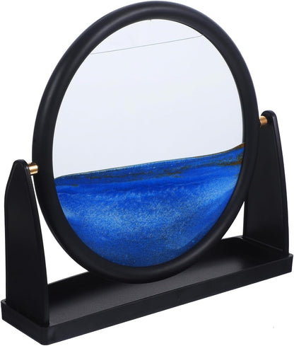 Creative Moving Sand Art Hourglass Quicksand Picture Ornament for Home Office Relaxation Desktop Decoration