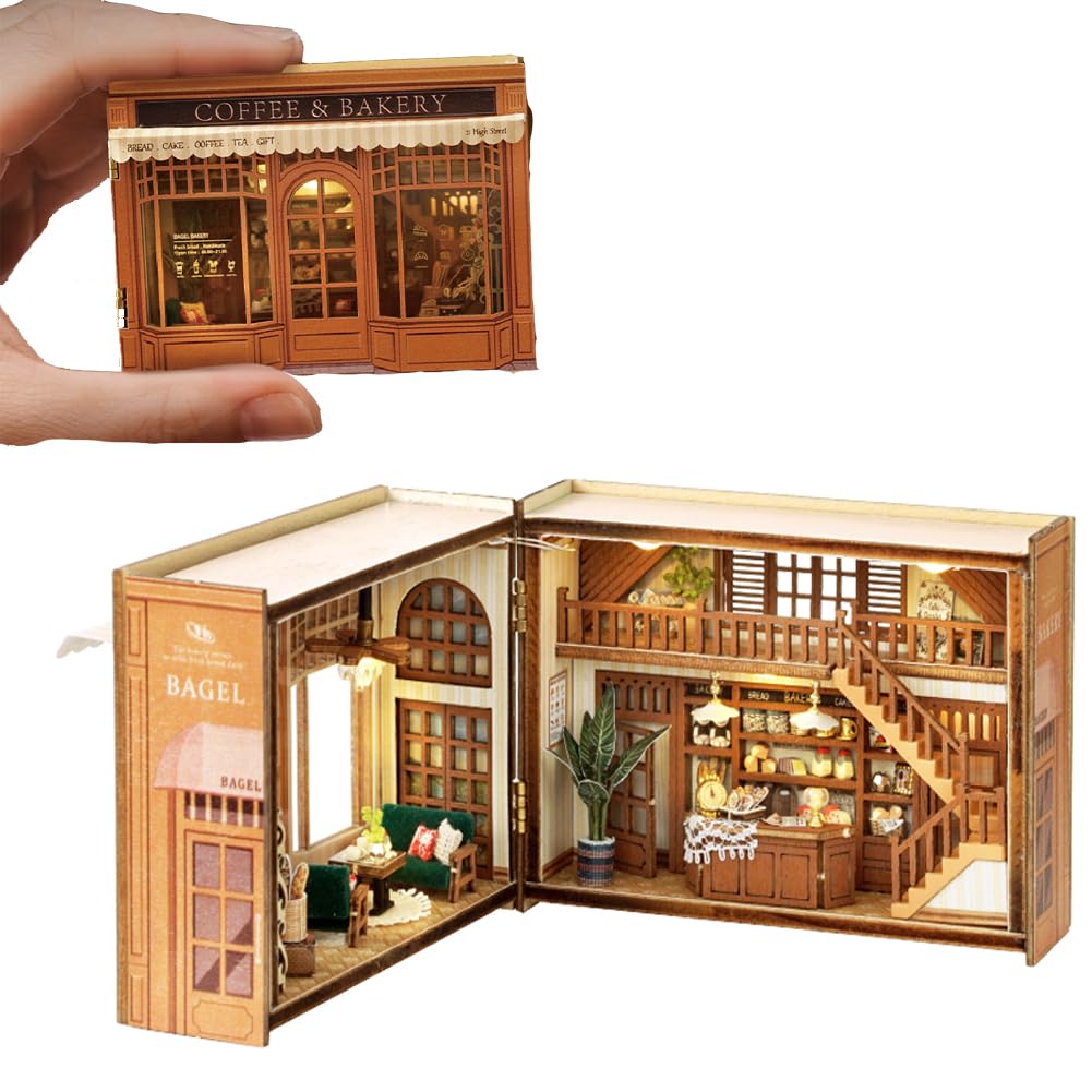 Mini 3D Wooden Doll House Craft Model with LED,DIY Miniature and Furniture Dollhouse Kit,Creative Room Idea for Valentine's Day Birthday Gift (Forest Wonderland)