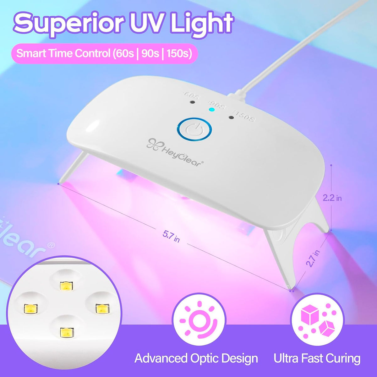 HeyClear UV Resin Kit with Light, Molds 200g Clear UV Epoxy Cure for Crafts