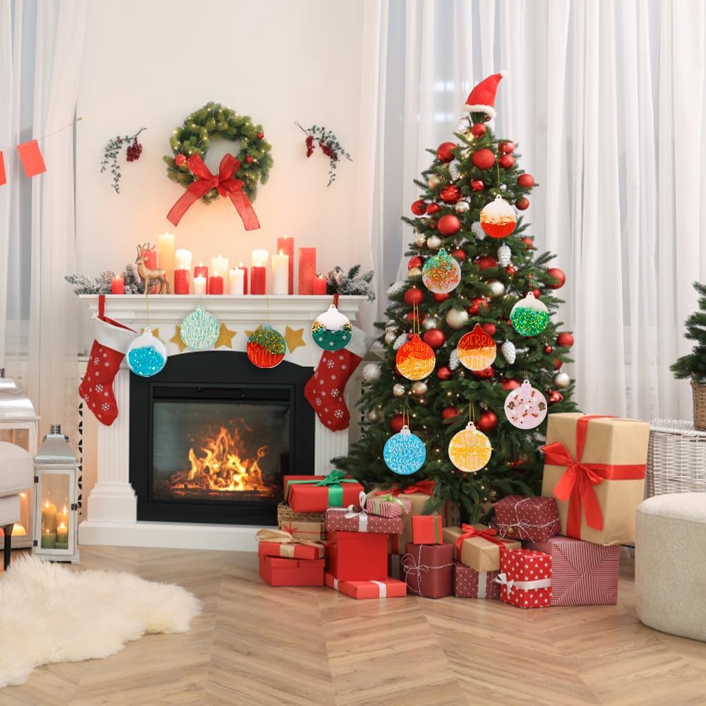 12pcs Christmas Resin Molds Silicone for Tree Decoration DIY Craft