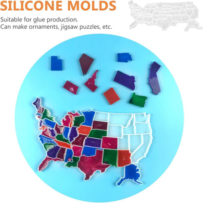 Abaodam United States Resin Mold, USA Map Silicone Casting Mold for DIY