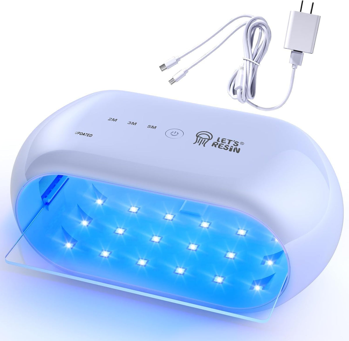LET'S RESIN Two-Sided 36-LED UV Resin Light, 2/3/5-Min Timer