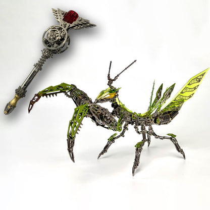 Metalkitor 3D Metal Puzzles for Adults, Giant Mantis Model Kit - Steampunk DIY Ornament - Assembly Jigsaw Crafts Brain Teaser - Perfect Room Decor and Gift Choice(1200+PCS, Purple)