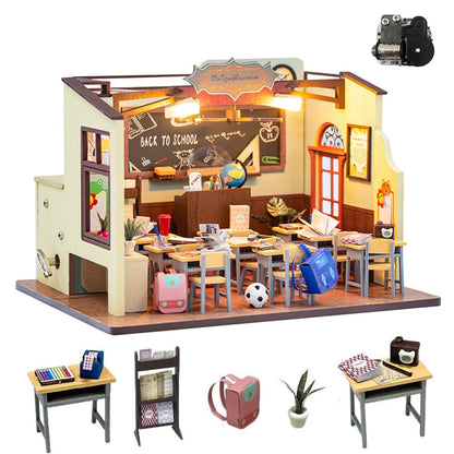 DIY Miniature House Kit with LED Light Japanese Style Sushi Shop Wooden Dollhouse Mini House kit Ideal Gifts for Birthday