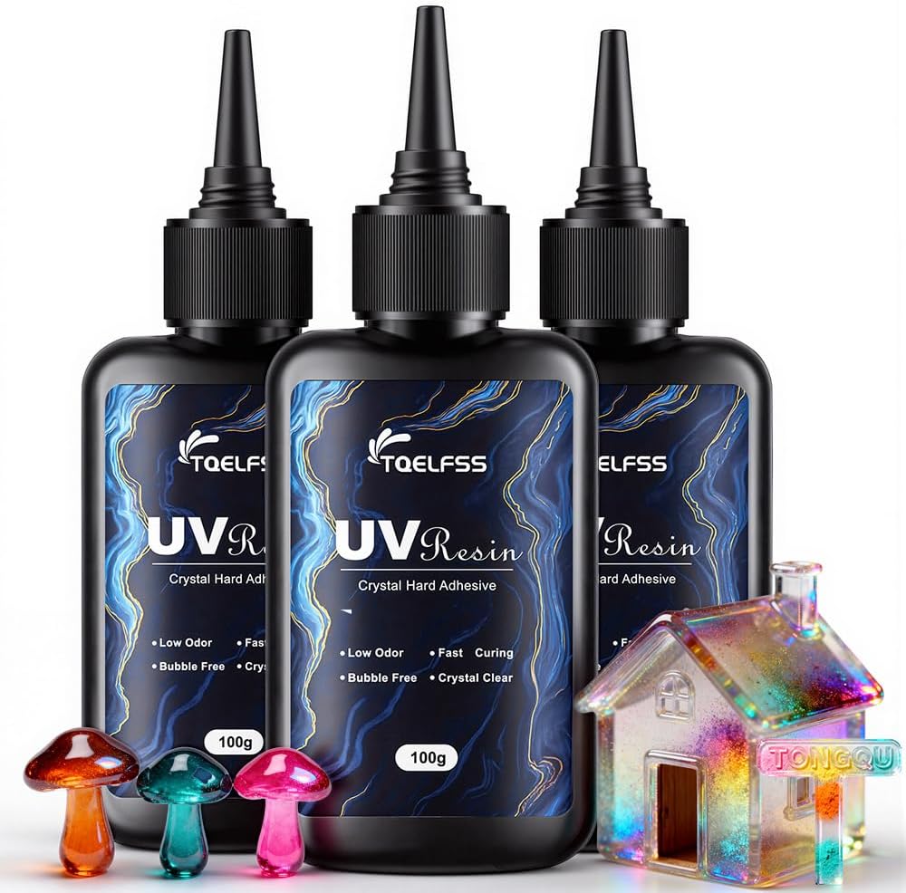 300g UV Resin Crystal Clear,Fast Curing (100 g*3)