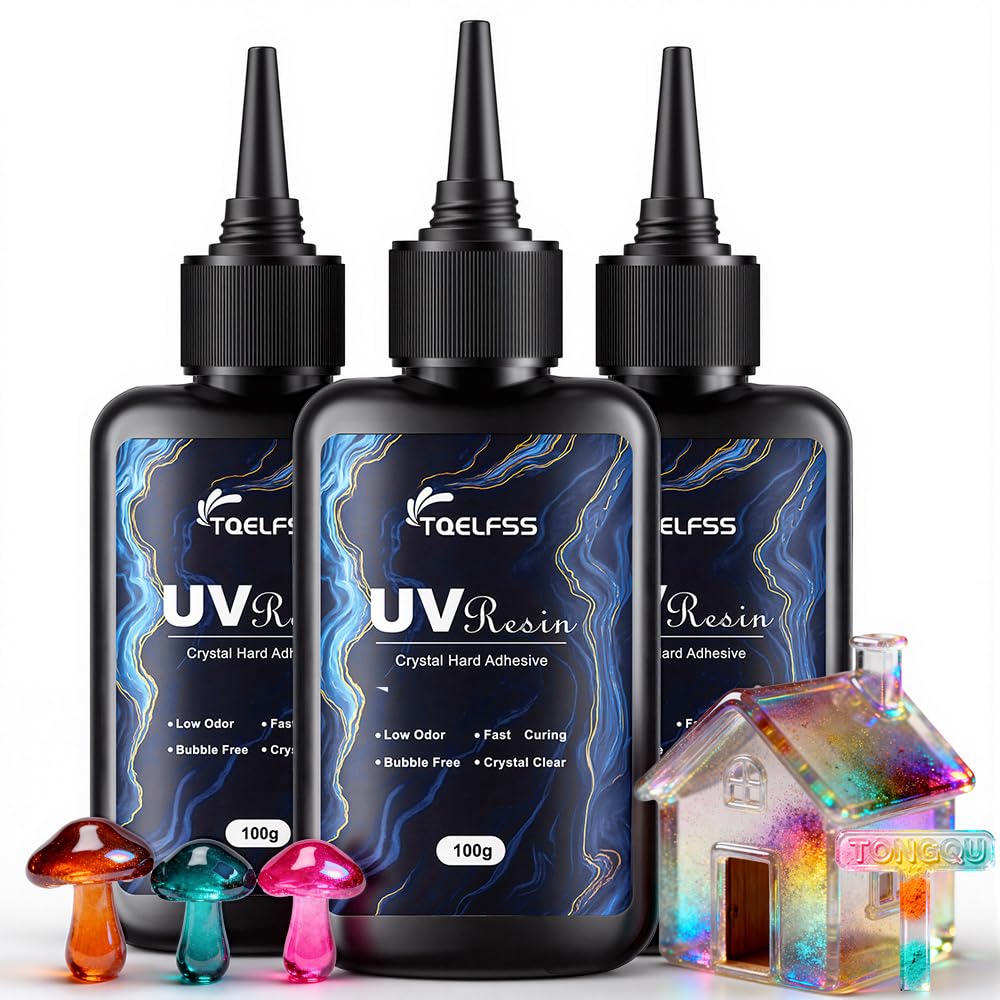 300g UV Resin Crystal Clear,Fast Curing (100 g*3)