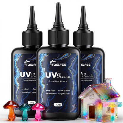 300g UV Resin Crystal Clear,Fast Curing (100 g*3)