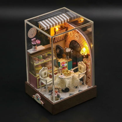 Miniature Wizardi Roombox- Dessert Cafe Tiny Home kit. DIY Kits for Adults.