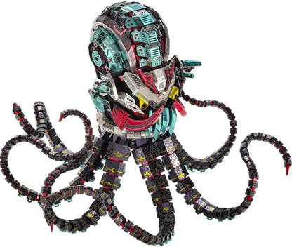 Microworld 3D Metal Puzzle for Adult, Mechanical Octopus Devil Challenge Model Kits, Metal Kits Brain Teaser DIY Art Craft Home Decor Gift for Age 16+
