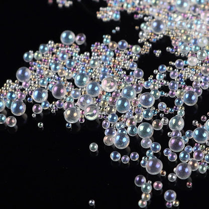 200G UV Resin Water Droplet Beads AB Transparent No Hole Miniature for DIY Jewelry Making Filler Molds Nail Art Crafts Assorted 0.6 to 3MM