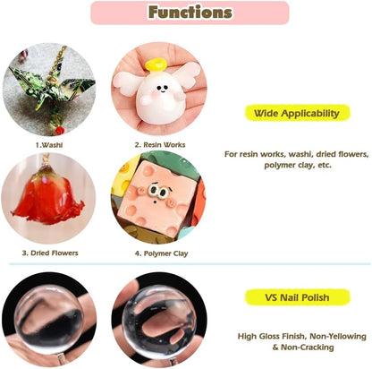 Coating UV Resin Gloss Set with Brush