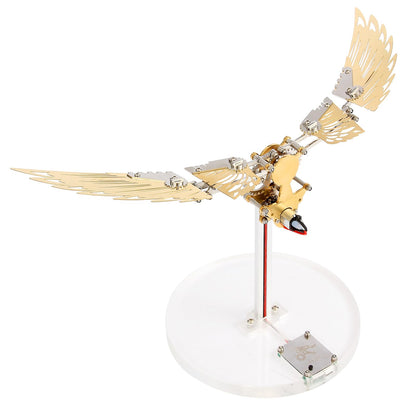 Flying Wings 3D Metal Puzzle Kit - Mechanical Biomimetic Wings with Micro Motor, DIY Kinetic Sculpture for Adults, Precision Electroplating Craftsmanship & Interactive STEM Model Gift（Red）