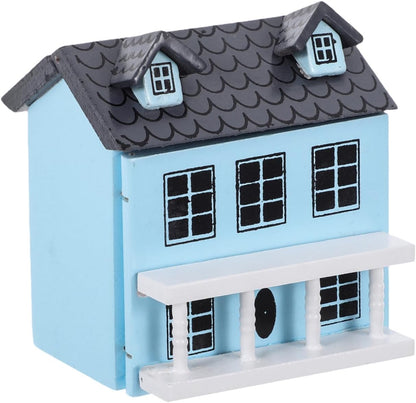 Toyvian DIY Wooden Miniature House Kit, Christmas Village Model Set