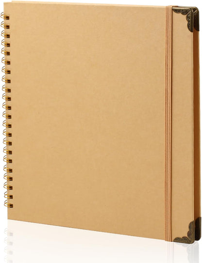 Joyberg Scrapbook 80 Pages, Scrapbooking Supplies 8 x 8 In, junk journal Album Suitable for Album Memory Book Wedding, Anniversary Family, DIY Craft Projects (Brown)