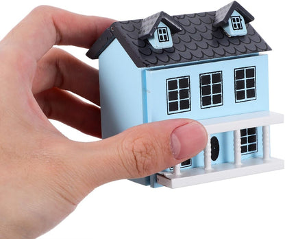 Toyvian DIY Wooden Miniature House Kit, Christmas Village Model Set