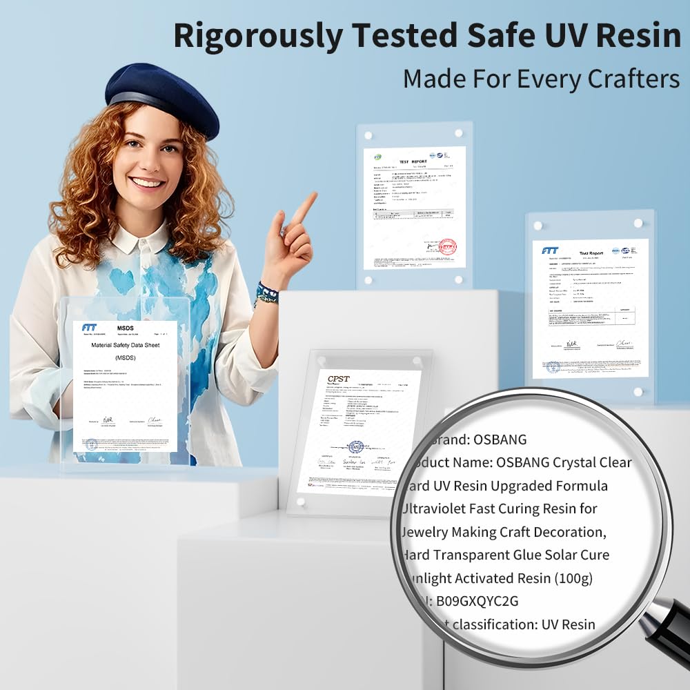 Crystal Clear Hard UV Resin,100 g Fast Curing Formula