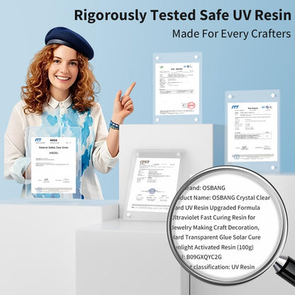 Crystal Clear Hard UV Resin,100 g Fast Curing Formula