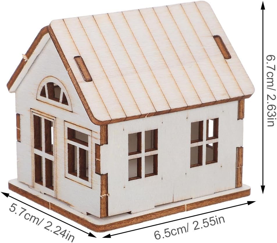 Unfinished Kit Model House Wood Assembly DIY for Adults