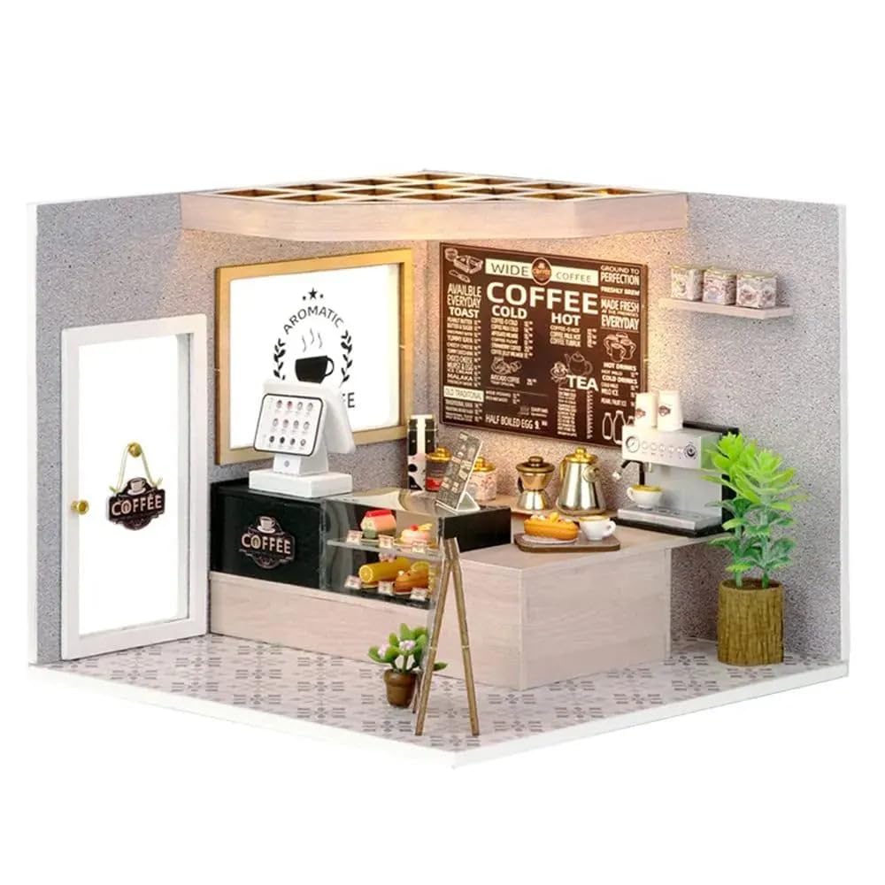 Miniature Wizardi Roombox- Dessert Cafe Tiny Home kit. DIY Kits for Adults.