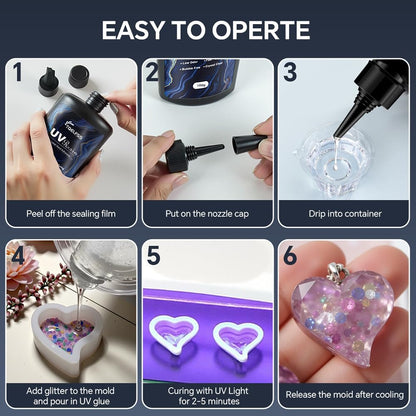 300g UV Resin Crystal Clear,Fast Curing (100 g*3)