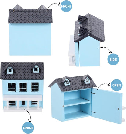 Toyvian DIY Wooden Miniature House Kit, Christmas Village Model Set