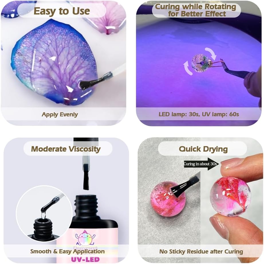 Coating UV Resin Gloss Set with Brush