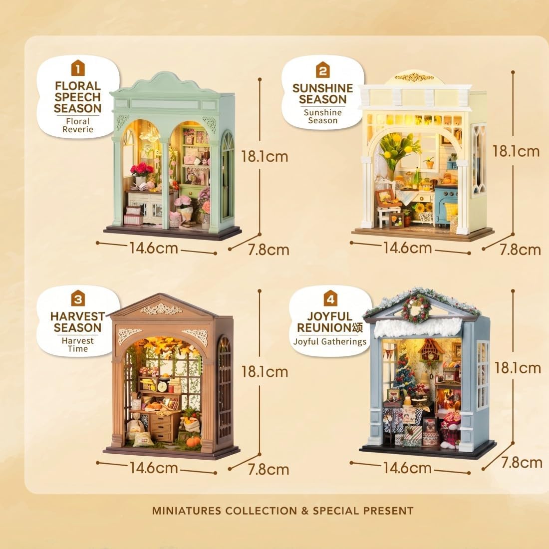 Storefront Miniature House, DIY 3D Wooden Miniature House Kit(Joyful Gatherings/Joyful Gatherings)