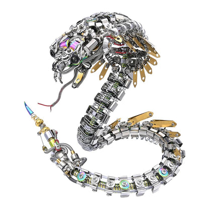 3D Metal Puzzle Piranha Plant Flower Model Kit, 400PCS DIY Assemble Steampunk Mechanical Piranha Plant Flower with LED Light, Creative Handcrafted Art Craft Desktop Display & Decoration for Adults
